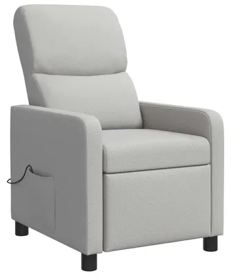 Immagine prodotto di Poltrona massaggiante relax, colore grigio nuvola, rivestita in tessuto