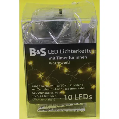 Immagine prodotto di Luci fiabesche 10 LED con funzione timer a batteria per uso interno