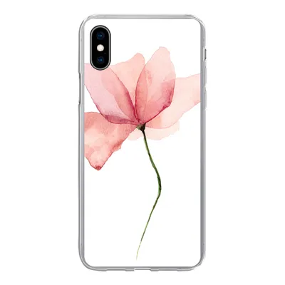 Produktbild von MuchoWow® Handyhülle Schutzhülle Hülle für iPhone Xs Blumen - Aquarell - Rosa Silikon Softcase Handy Hülle - Handytasche
