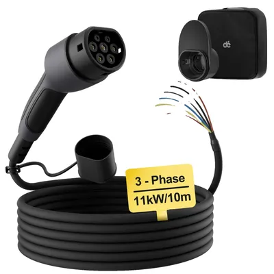 Obrázek produktu pro Nabíjecí kabel, kompatibilní s typem 2, několik délek na výběr, kabel 11 kW, 10 m