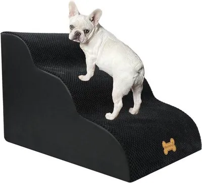 Produktbild von Famanu Hundetreppe für Kleine Hunde - 3 Stufen mit Waschbarem Bezug