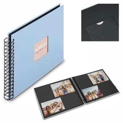 Productafbeelding van Spiraalalbum 'Fine Art', 24x17 cm, 50 zwarte pagina's, Lagune