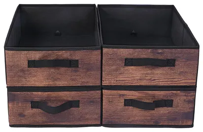 Faltbare Aufbewahrungsboxen 4er-Pack 39x29x14 cm Holzmaserung