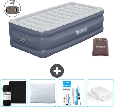 Obrázok produktu pre Bestway nafukovací matrac - pre 1 osobu - 97 x 191 x 51 cm - sivý - vrátane príslušenstva