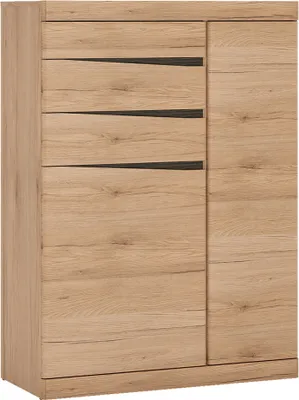 Produktbild von Highboard mit 3 Schubkästen SANFORD-129 in Eiche hell Nb., B/H/T: ca. 86/119,5/40 cm