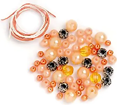 Produktbild von GLOREX Perlen-Set orange sortiert