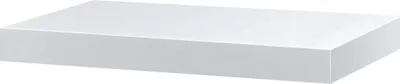 A white rectangular shelf is shown against a white background.