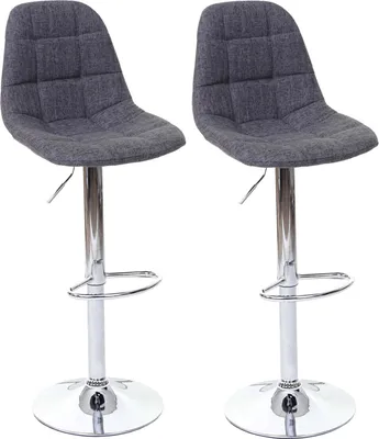 Produktbild von 2er-Set Barhocker HWC-A67, Barstuhl Tresenhocker, MVG-  grau, Textil
