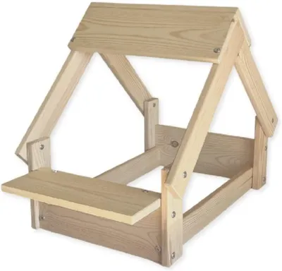 Image de Niche pour chien d'intérieur couleur naturelle - Lit avec cadre en bois naturel