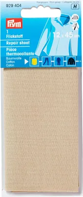 Image de PRYM Tissu à repriser coton (à repasser), 12 x 45 cm, beige