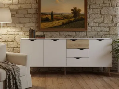 Produktbild von Kommode - Sideboard Weiß 39x195x81h cm