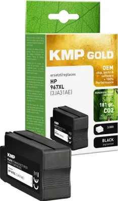 Image de KMP GOLD Patrone HP 967XL (3JA31AE) black 3000 S. remanufactured