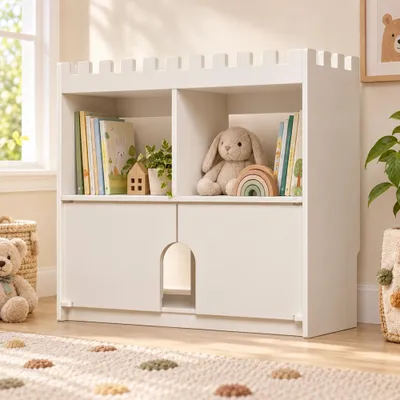 Produktbild von Kinderbuchregal Kinderregal Bücherregal Spielzeugregal Aufbewahrungsschrank für Bücher und Spielzeug Kinderzimmer Kindergarten 80 x 25,5 x 75 cm