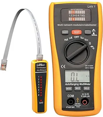 Obrázok produktu pre Tester siete – Tester UTP – Tester LAN – Žltá | Čierna