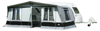 Produktbild von DWT aufblasbares Vorzelt für Wohnwagen - Travel Comfort Air Gr.41 - Umlaufmaß 931-955cm - herausnehmbare Vorder- und Seitenwände - Ganzzelt - 240 cm Tiefe - Air-In-System - Reisecamping