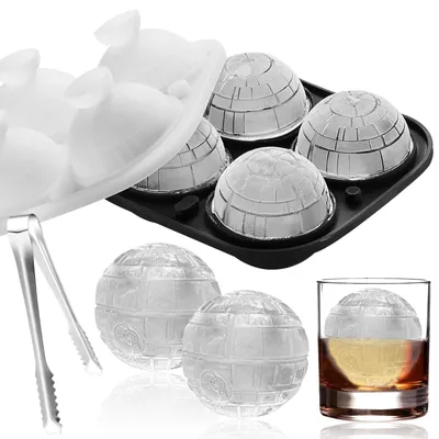 Produktbild von Eiswürfelform - Kugelform aus Silikon für 4 XXL Eiskugeln - Mit Deckel
