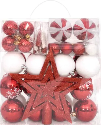 Immagine prodotto di Set Addobbi di Natale 64 pz Rosso e Bianco