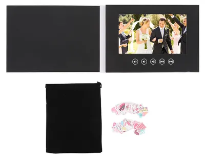 Produktbild von Elektronische Video-Grußkarte, HD 720P, Broschüre, 128 MB, Erinnerungsbuch mit LCD-Bildschirm für Jahrestag, Geburtstag, 7 Zoll
