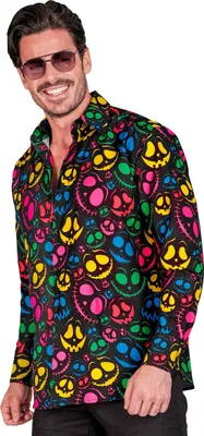 Produktbild von Halloween Neon Geisterhemd für Herren - XXL