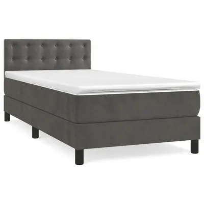 Produktbild von vidaXL Boxspringbett mit Matratze Dunkelgrau 80x200 cm Samt
