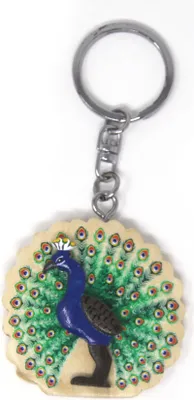 Produktbild von Schlüsselanhänger aus Holz - Pfau