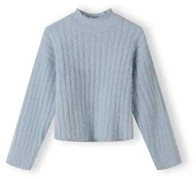 Minoti Pullover Blau für Mädchen, Vorderansicht