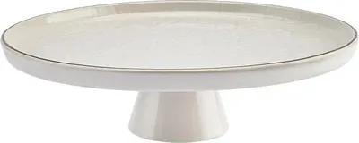 Produktbild von Karaca Calvin Servierteller mit Fuß 23 cm, Keramik, Perfekt zum Anrichten und als Deko, Dessertteller, Servierteller, Elegantes Und Einzigartiges Design, Tägliche Und Besondere Servierplatte