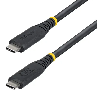 Produktbild von StarTech.com 50cm USB4 Kabel, 40Gbps, USB-IF-es USB-C Ladekabel, 240W PD, 8K 60Hz/4K 240Hz DP2.1 DP40 Monitorkabel, Thunderbolt 4 Kompatibel - Schwarzes Dockingstation Kabel, 0,5 m, USB C, USB C, USB4 Gen 3x2, 40 Gbit/s, Schwarz