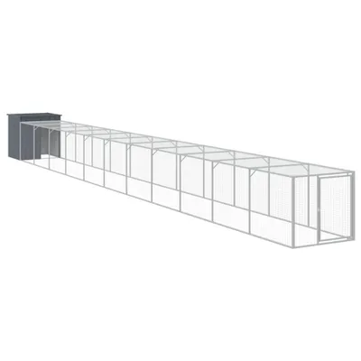 Immagine prodotto di vidaXL Gabbia per polli con corridoio antracite 110x1221x110cm Acciaio zincato