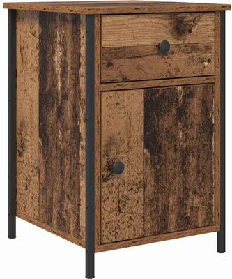Productafbeelding van Nachtkastje met lade Oudhout 40 x 42 x 60 cm Bewerkt hout