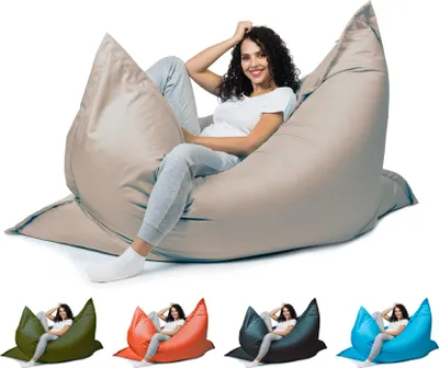 Produktbild von sunnypillow XXL Sitzsack Riesensitzsack Outdoor & Indoor | 180 x 145 cm mit 380L | Styropor Füllung Sessel für Kinder & Erwachsene Sitzkissen Sofa Beanbag viele Farben und Größen zur Auswahl Grau