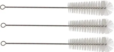 Image de Piebert 3 brosses de nettoyage pour groupes de chauffage, pour le nettoyage intérieur des machines à café automatiques, nylon/acier inoxydable