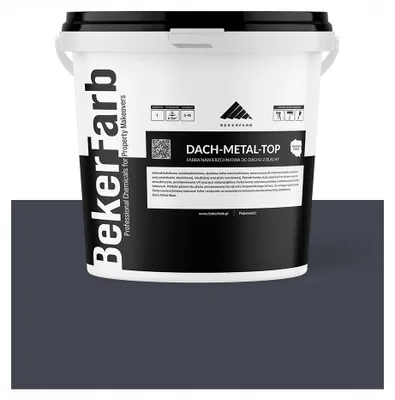 Zdjęcie produktu dla Nawierzchniowa Farba na Dach do Blachy, Blachodachówki i Ocynku Bekerfarb Antracytowy 10l