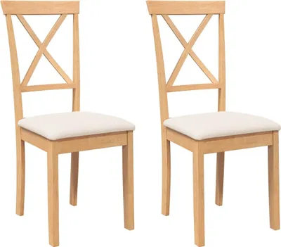 Produktbild von vidaXL Esszimmerstühle mit Kissen 2 Stk. Massivholz Gummibaum