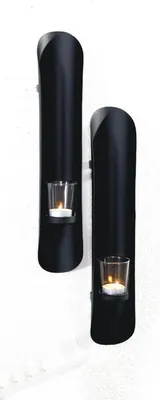 Produktbild von 2er Set Wandkerzenhalter Kerzenhalter Schwarz Wanddekoration
