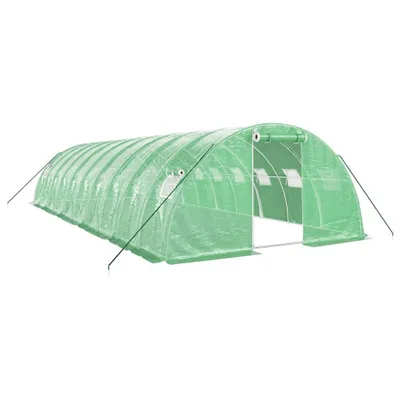 Image de vidaXL Serre avec cadre en acier vert 40 m² 10x4x2 m