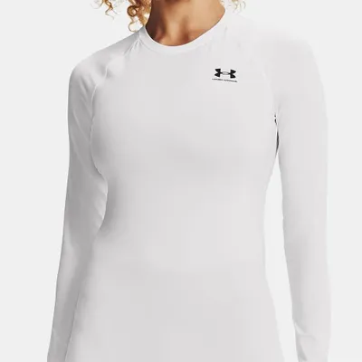 Produktbild von Under Armour Heatgear Authentics Comp Langarm-t-shirt Weiß XL Damen Weiß XL