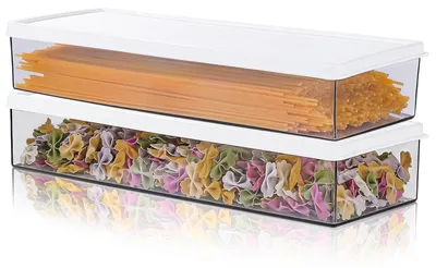 Pasta-Aufbewahrungsboxen, 2 Stück, transparent, 1100 ml, BPA-frei, stapelbar