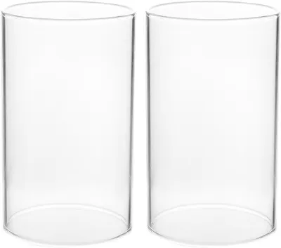 Immagine prodotto di Lanterne in vetro trasparente - Set di 2 - Cilindro per candele - 10 x 9 cm
