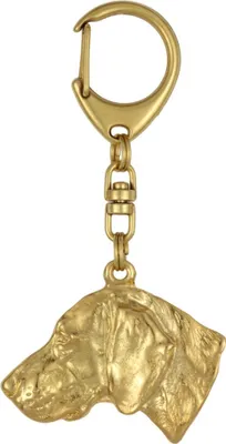 Image de Braque de Weimar - Pendentif doré pour clés avec chien, décoration pour sac à main, accessoire de luxe de la marque Art-Dog