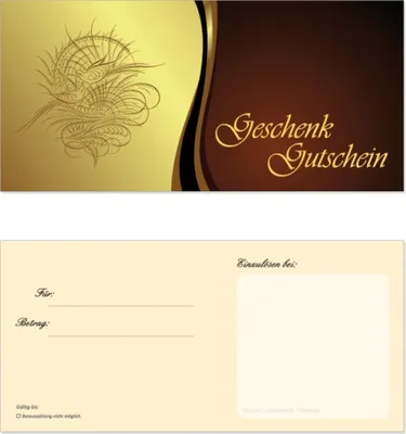 Produktbild von 50 Stück Geschenkgutscheine (neutral) - Gutscheinkarten Gutscheine für alle Bereiche wie Wellness, Massage, Wein, Gastronomie, Restaurant, Café, Reise, Touristik, Entspannung, Pátisserie, Eis, Partyservice, Feier und vieles mehr