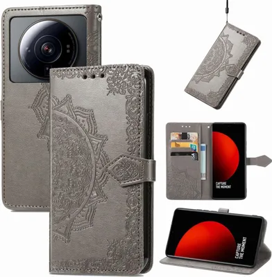 Produktbild von König Design Hülle kompatibel mit Xiaomi 12S Ultra Kunstleder Handyhülle - Handy Case Grau
