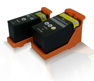 Produktbild von 2x kompatible Tintenpatronen für Dell P513w P713w Dell V310Series V313 V313w V510Series - Schwarz und Farbig Y498D X740N - Set