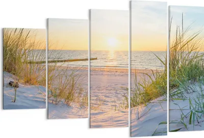 Produktbild von Bild auf Leinwand - Leinwandbild - Düne Strand Meer - 150x100cm - Wand Bild - Wanddeko - Leinwanddruck - Bilder - Kunstdruck - Wanddekoration - Leinwand bilder - Wandkunst - EG150x100-3989