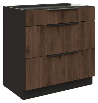 Produktbild von Küchen Unterschrank 80 cm Küche MONZA Okapi Nußbaum Soft-Close Küchenzeile