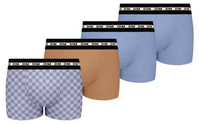 Zdjęcie produktu dla DIM Fashion, bokserki chłopięce, bawełna, elastyczne, zestaw 4 sztuk, model Checkmate, dla dzieci w wieku 6 lat