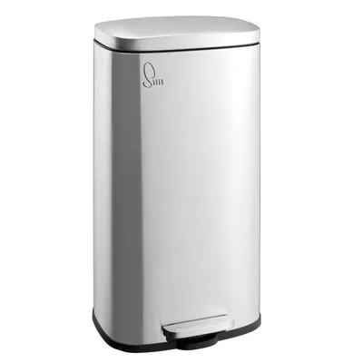 Produktbild von SVITA TQ30 Mülleimer silber 30L Treteimer Abfallbehälter Softclose Deckel mit Inneneimer Edelstahl