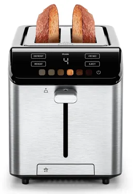 2-Scheiben-Toaster, Touchscreen, 6 Stufen, extra breite Schlitze, Edelstahl
