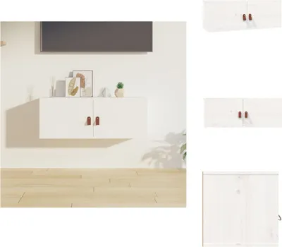 Immagine prodotto di vidaXL Armadio a muro bianco 80x30x30 cm in legno di pino massiccio - Mensole a muro