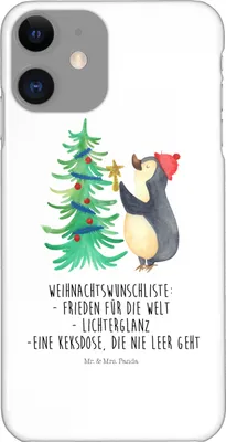 Produktbild von Mr. & Mrs. Panda Iphone 11 Handyhülle Pinguin Weihnachtsbaum - Weiß - Geschenk, Weihnachten, Pro, Hülle, Winter, Handy Schutzhülle, Cover